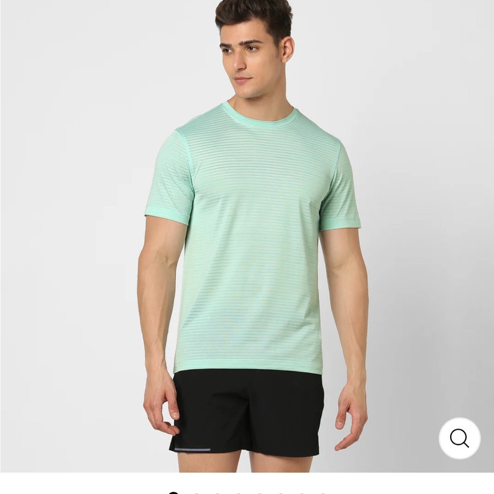 Bearbottom Stride Tee - Mint Stripe